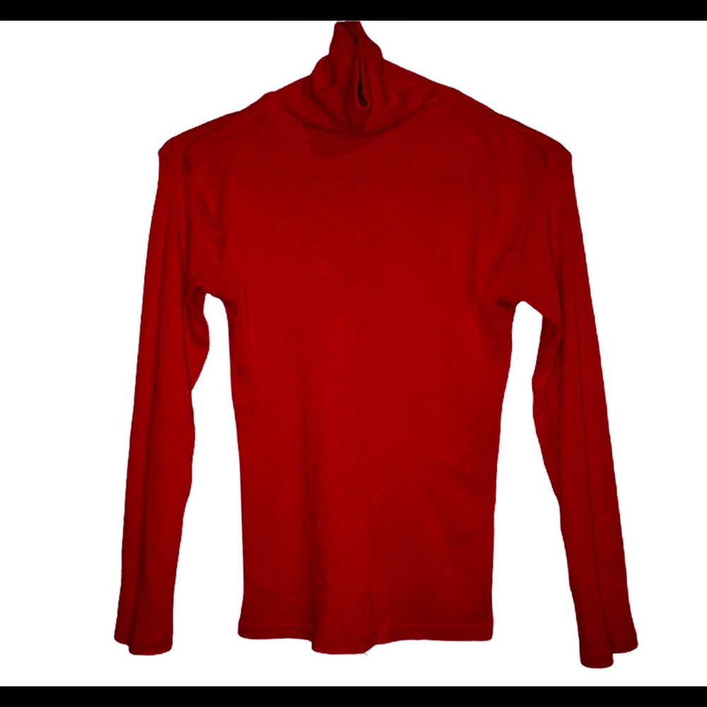 Red long sleeve turtle neck